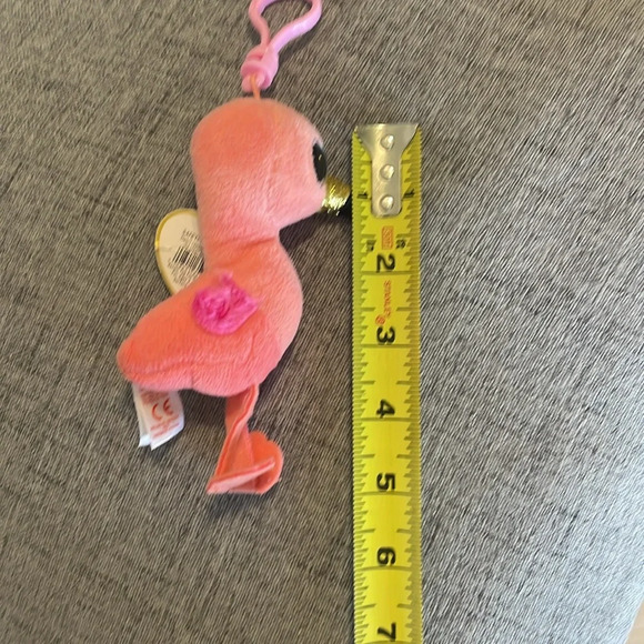 TY BEANIE BOO Pink Flamingo Key Chain - Picture 5 of 5